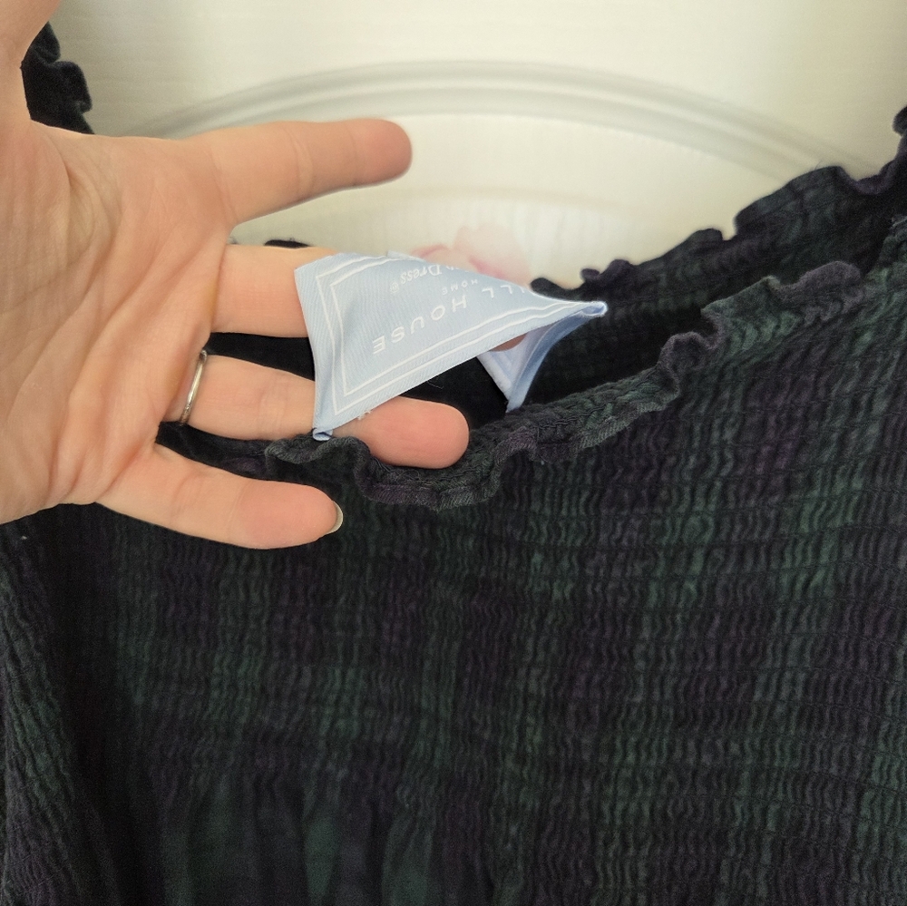 Hill House Dark Green And Blue Plaid Midi Dress Nap Dress XXL - Picture 9 of 9